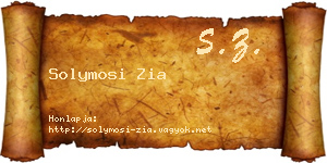 Solymosi Zia névjegykártya